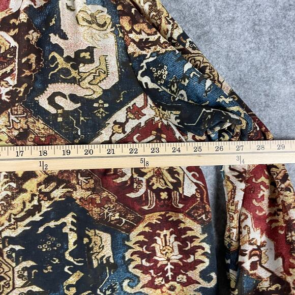 Chaps Top Womens 2X Medallion Blouse 3/4 Sleeve Artsy Ethnic Southwestern Aztec - Picture 7 of 13